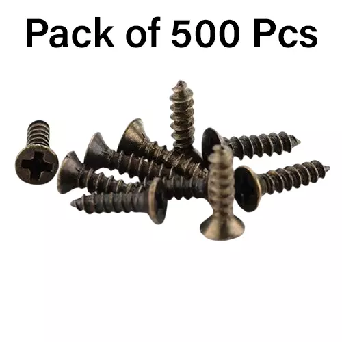 MED BUDDY Phillip Head Self Tapping Screws 2x8 mm Bronze Chrome Finish (Pack of 500 Pcs)