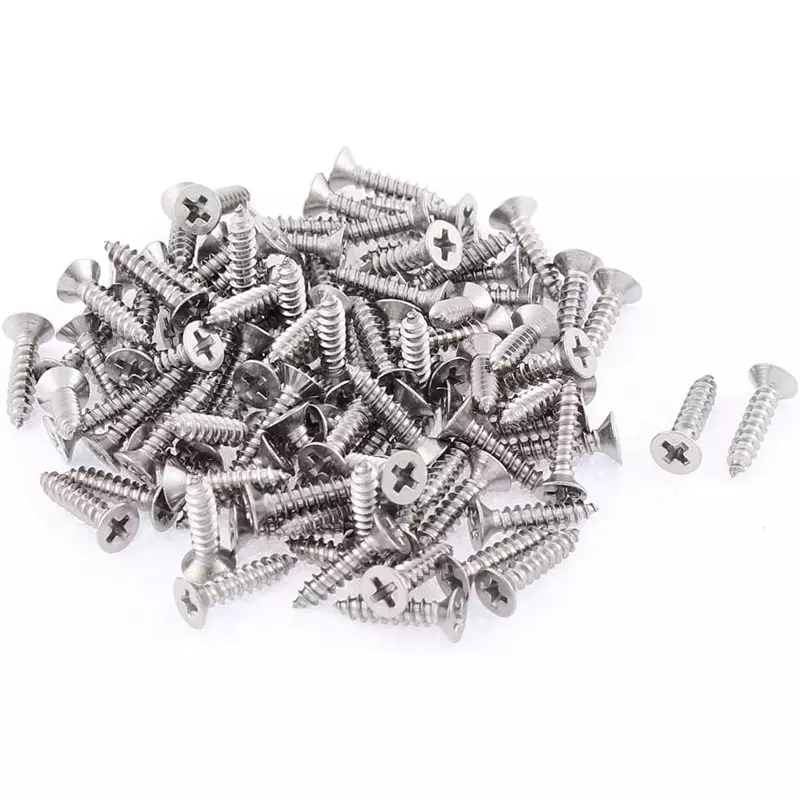 MED BUDDY Phillip Head Self Tapping Screws 2x6 mm Silver Chrome Finish (Pack of 500 Pcs)