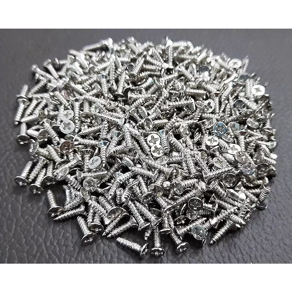 MED BUDDY Phillip Head Self Tapping Screws 2x6 mm Silver Chrome Finish (Pack of 500 Pcs)
