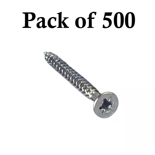 Ebco Pozi Recess CSK Head Screw with Saw Thread Nickel Plated Finish, Size 4 x 35 mm, CBSS-4035-NP (Pack of 500)