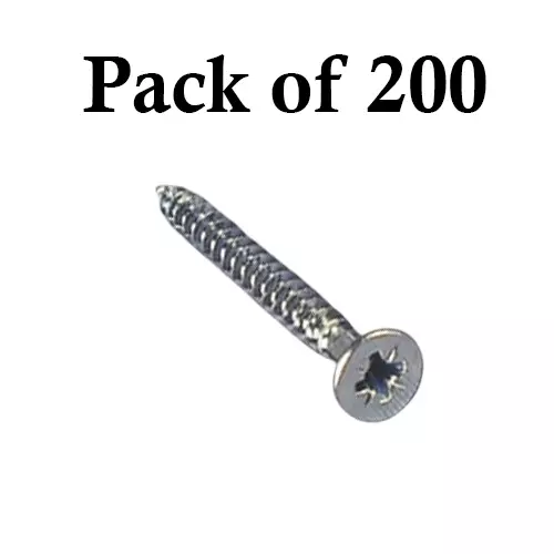 Ebco Pozi Recess CSK Head Screw with Saw Thread Nickel Plated Finish, Size 4 x 50 mm, CBSS-4050-NP (Pack of 200)