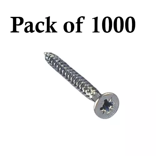Ebco Pozi Recess CSK Head Screw with Saw Thread Nickel Plated Finish, Size 4 x 20 mm, CBSS-4020-NP (Pack of 1000)