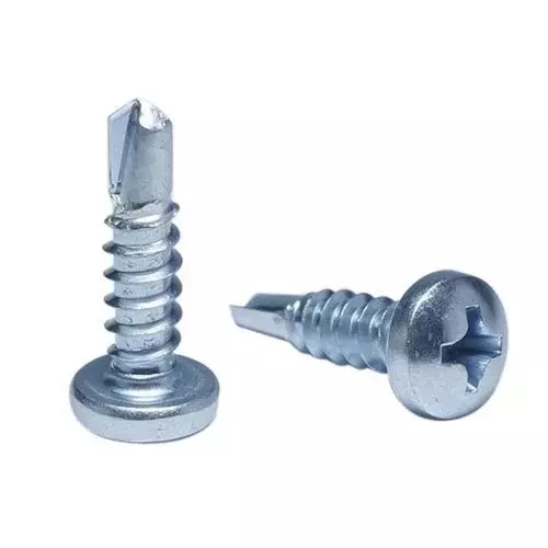 Ebco Philips Recess PAN Head Drill Screw Zinc White Finish, Size 3.9x38 mm, PDS-3938 (Pack of 500)