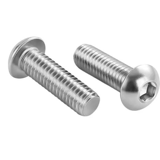 GENERIC M6x30 mm Button Head Socket Cap Screw with Nut and Washer Stainless Steel (Pack of 100 Pcs)