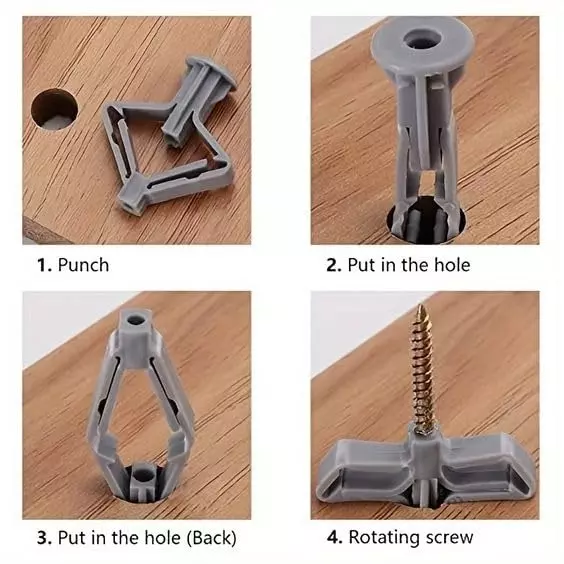GENERIC Drywall Butterfly Anchor Kit with Screw for Gypsum Board and Hollow Hanging (Pack of 10 Pcs)