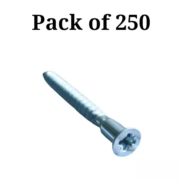 Ebco Modular Furniture Screw Phillips Head Zinc White Finish and Size 5x50 mm, MFSP550 (Pack of 250)