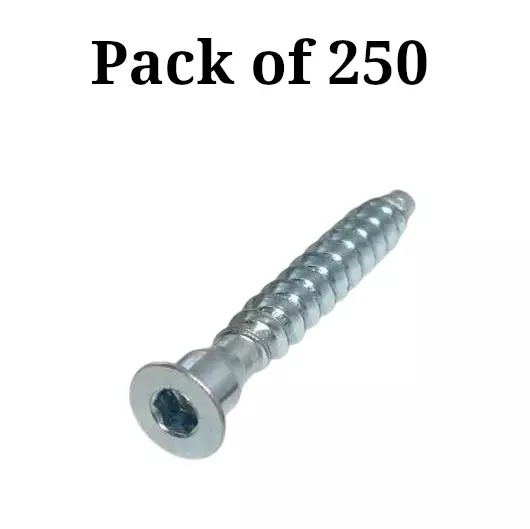 Ebco Modular Furniture Screw Allen Head Zinc White Finish and Size 5x50 mm, MFSA550 (Pack of 250)