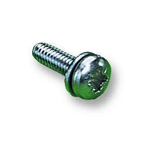 TR FASTENINGS SCREW, W/FLAT WASHER, M4X6, BX100, PK100, M46PRSTPWZ100 (Pack of 100 Pcs)