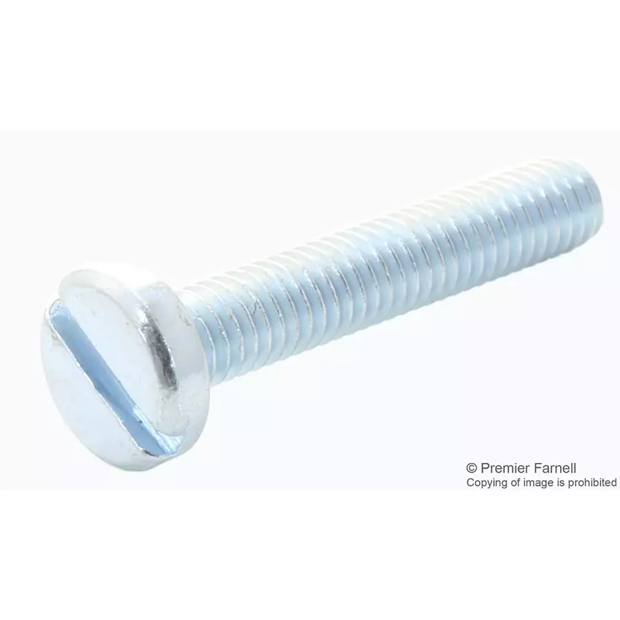 TR FASTENINGS PAN HEAD SLOTTED SCREW, STEEL, M3.5, M3.5 20 PSSTMC Z100 (Pack of 100 Pcs)