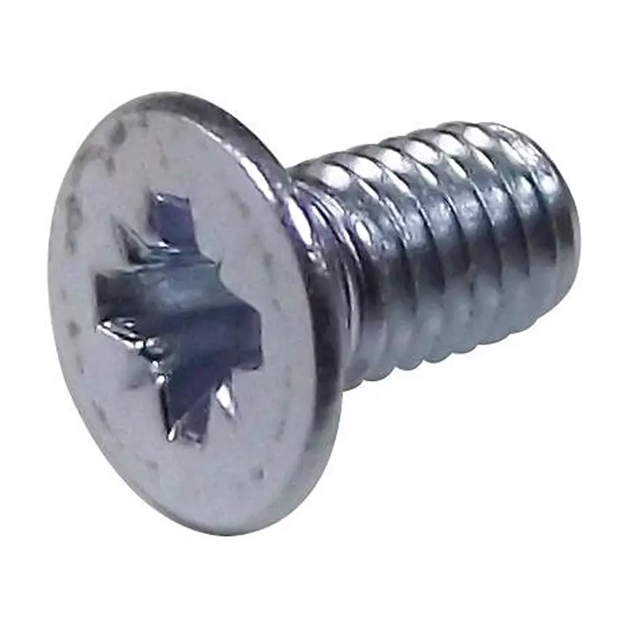 TR FASTENINGS SCREW, POZI, CSK, STEEL, BZP, M6X25, M6 25 KRSTMC Z100 (Pack of 100 Pcs)