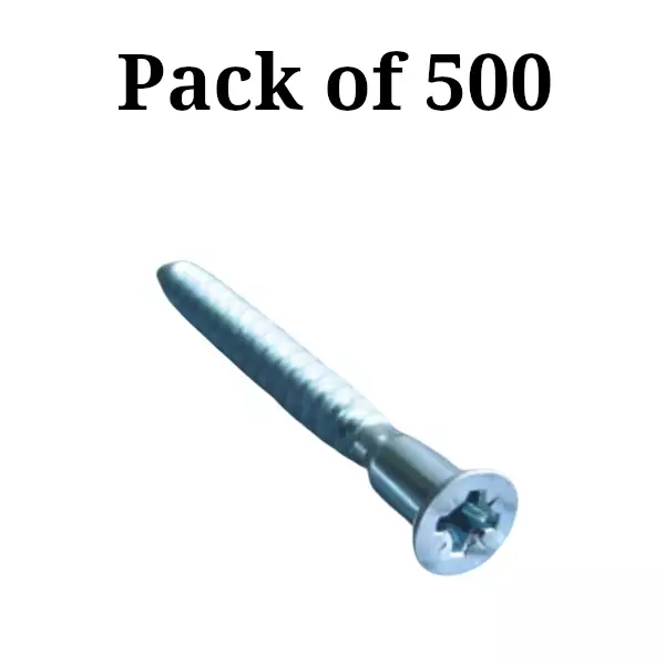 Ebco Modular Furniture Screw Phillips Head Zinc White Finish and Size 5x25 mm, MFSP525 (Pack of 500)