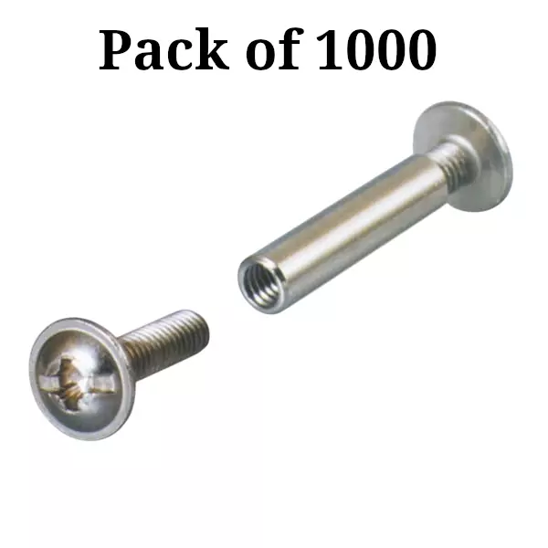 Ebco M4 Sleeve Connecting Screw Nickel Plated Finish, Size 29 mm for Assembling Furniture, CNS29 (Pack of 1000)