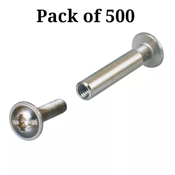 Ebco M4 Sleeve Connecting Screw Nickel Plated Finish, Size 41 mm for Assembling Furniture, CNS41 (Pack of 500)