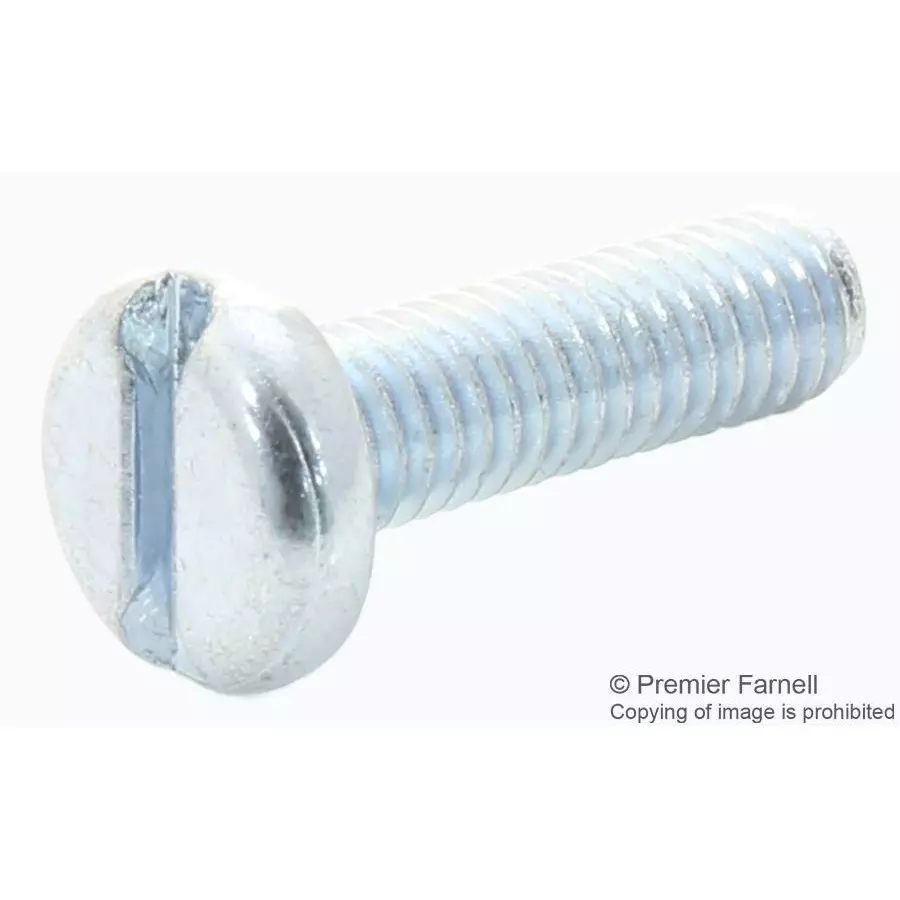 TR FASTENINGS PAN HEAD SLOTTED SCREW, STEEL, M3.5, M3.5 12 PSSTMC Z100 (Pack of 100 Pcs)