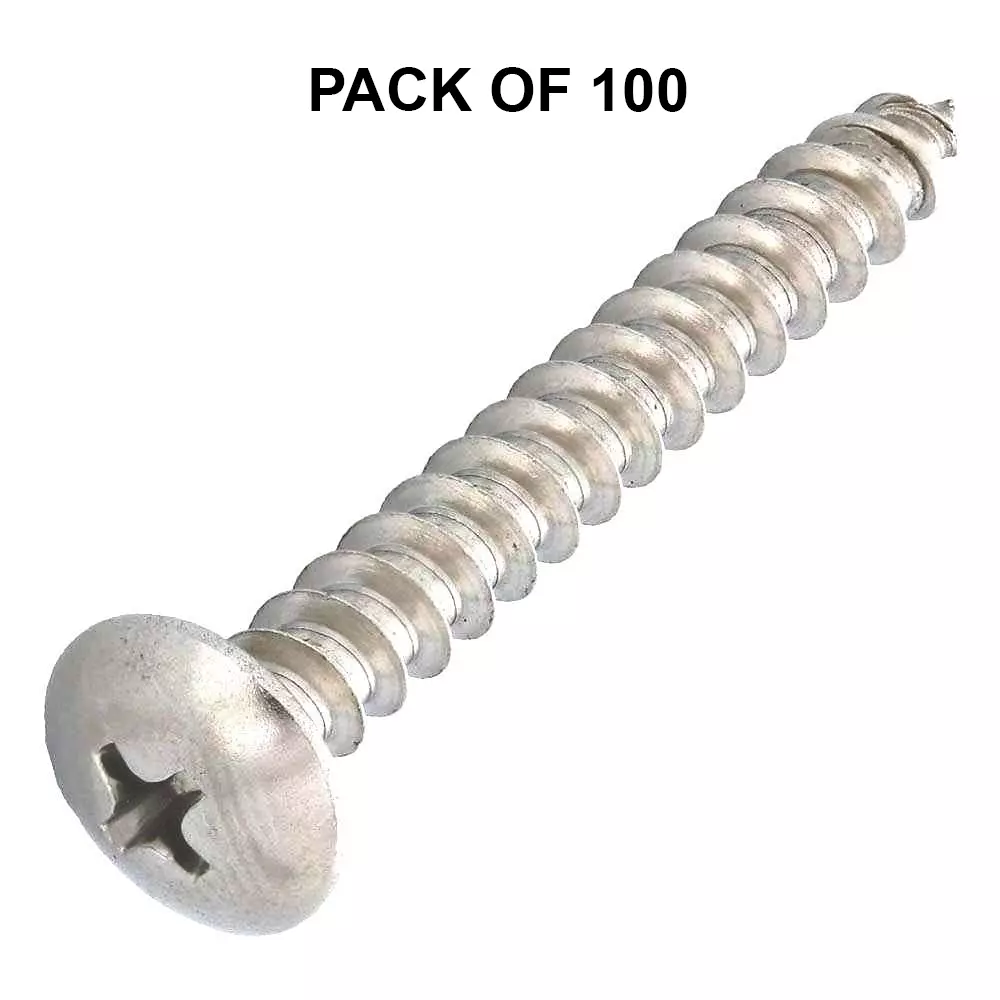 Shark Stainless Steel Screw Pan Phillips Head  Size 10x32 mm (Pack of 100 Pcs)