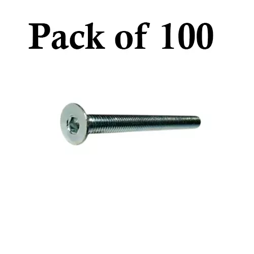 Ebco Allen Socket CSK Head Screw Zinc White Finish, Size M6x50 mm, ACS-650 (Pack of 100)