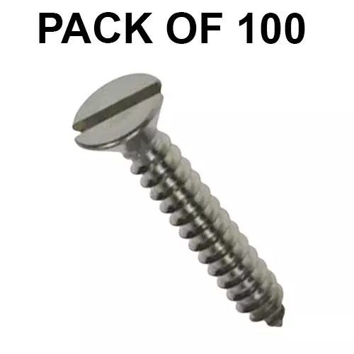 Shark Stainless Steel Screw CSK Slotted Head Size 8x45 mm (Pack of 100)