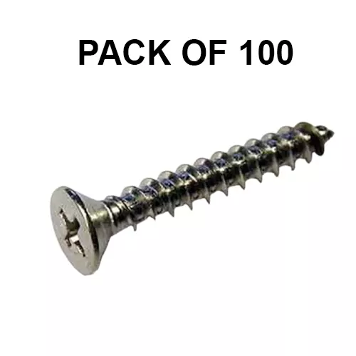 Shark Stainless Steel Screw C.S.K. Phillips Head Size 7x35 mm (Pack of 100 Pcs)