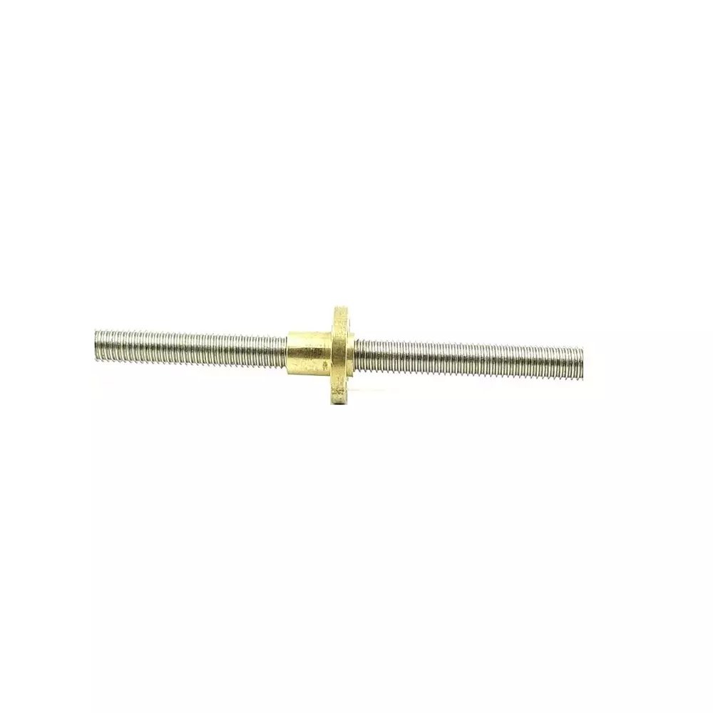 Invento Threaded Rod Stainless Steel 300 mm Length 5 mm Outer Diameter 0.8 mm Pitch with M5 Brass Nut, ISC 1207-X3