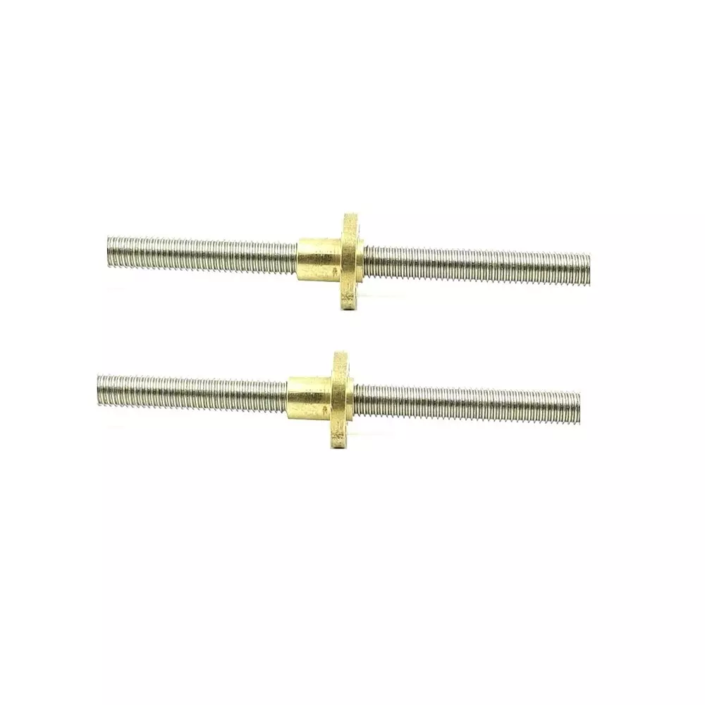 Invento Threaded Rod Stainless Steel 150 mm Length 5 mm Outer Diameter 0.8 mm Pitch with M5 Brass Nut, ISC 1207-A1 (Pack of 2 Kit)