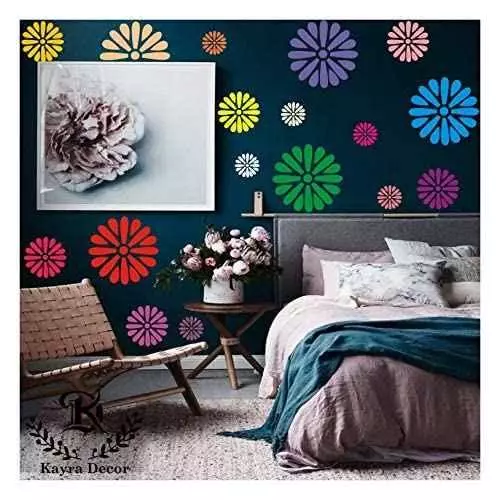 Kayra Decor Geometric 16x24 Inch Wall Design Stencil Painting KHS402
