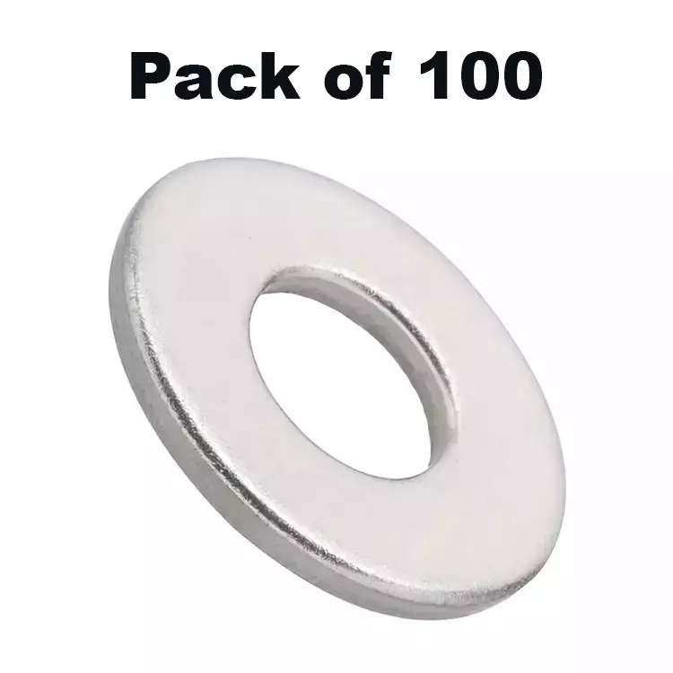 APL Plain Washer M8 Dia. 3 mm Thickness Stainless Steel A4 Grade Chrome Finished (Pack of 100)