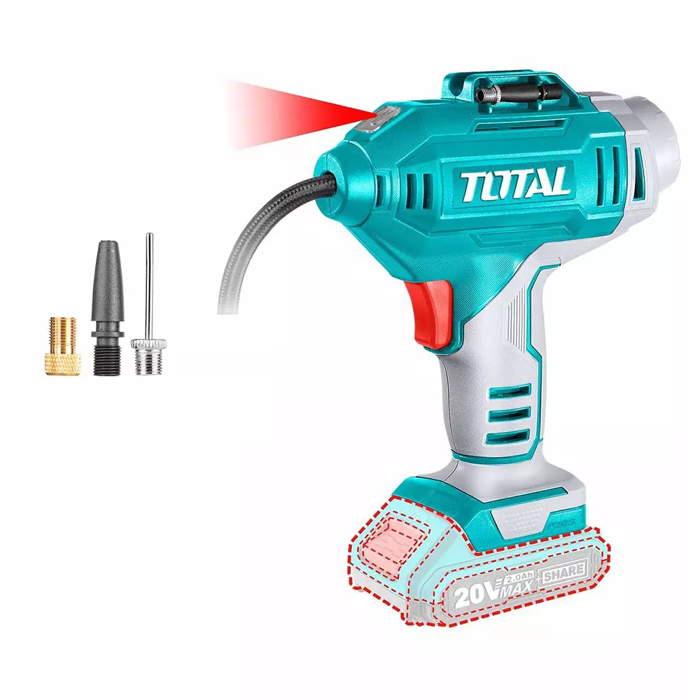 Total Cordless Auto Air Compressor without Battery 20 V 150 PSI / 10.34 BAR, TACLI2018 (1 Kit)