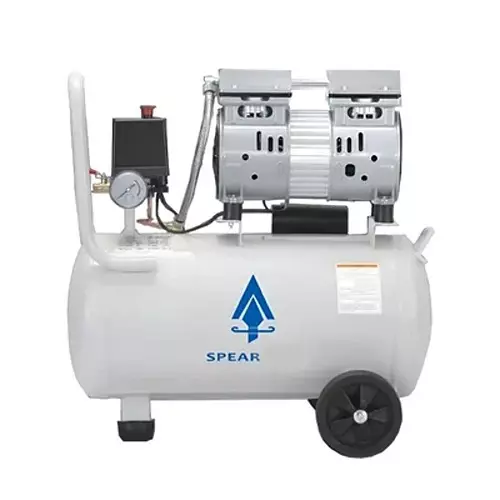 Spear Oil Free Air Compressor 1 HP Power Single Phase AC 8 bar 220 V 30 L Tank Capacity for Industrial Use