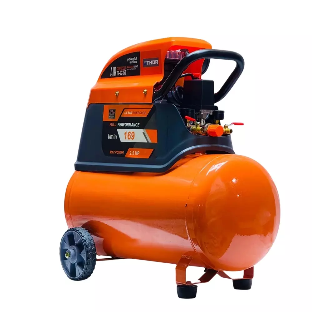 THOR 2.5 HP Lubricated Air Compressor 50 L Tank Capacity and 2800 RPM Speed, TR22-50