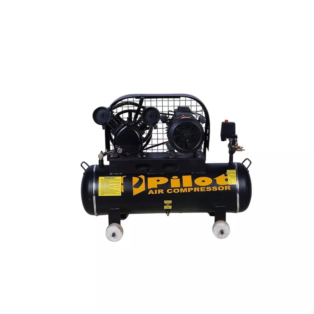 Pilot 2 HP Oil Lubricated Air Compressor Belt Driven with 250–280 LPM Air Delivery and 150 L Tank Capacity, PL-150-65-02M