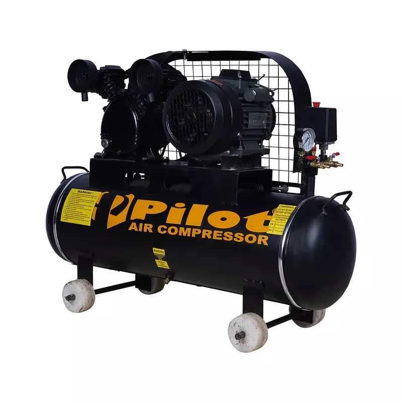 Pilot Belt Driven Air Compressor 150 L Tank Capacity 3 HP with Crompton Motor, PL-150-65-03M