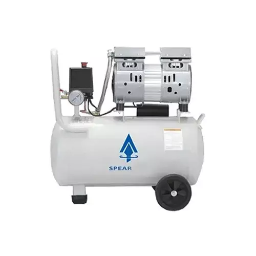 Spear Oil Free Air Compressor With Motor 1.5 HP Power Single Phase AC 8 bar 220 V 30 L Tank Capacity for Industrial Use
