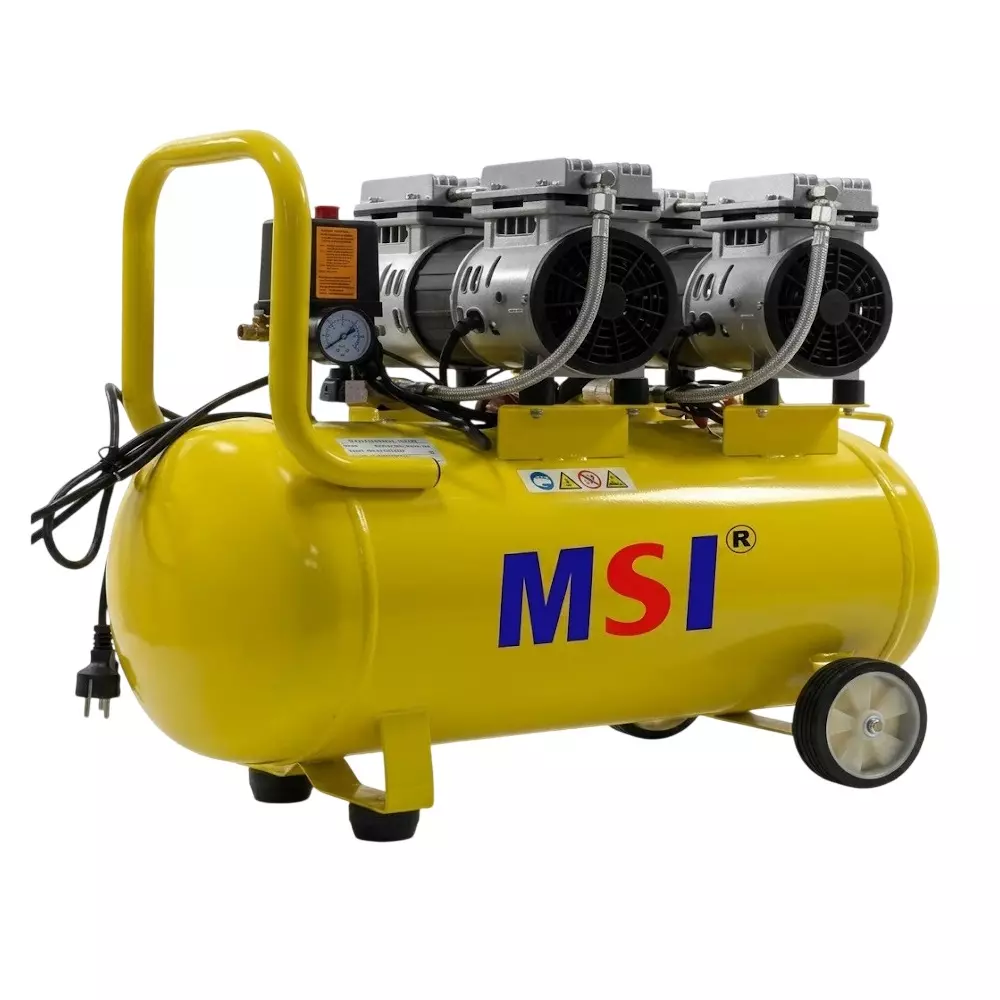 MSI 600 W x 2 Oil Free Air Compressor 50 L Tank Capacity and 1420 RPM Speed, MSOFC 21(50)(50L/600W*2)