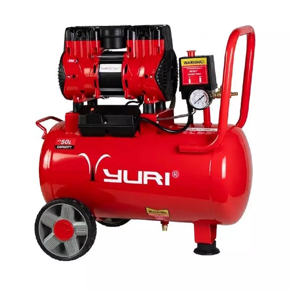 Yuri 50 L High Speed Oil Free Air Compressor with 1.5 HP Power Rating and 2850 RPM Speed, Red Color, YR-OF1178