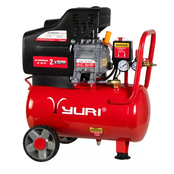 Yuri 30 L Lubricated Air Compressor with 2 HP Power Rating and 2850 RPM Speed, Red Color, YR-AC1179