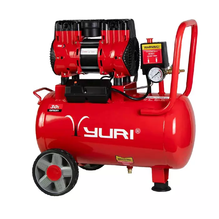 Yuri 30 L High Speed Oil Free Air Compressor with 1.5 HP Power Rating and 2850 RPM Speed, Red Color, YR-OF1177