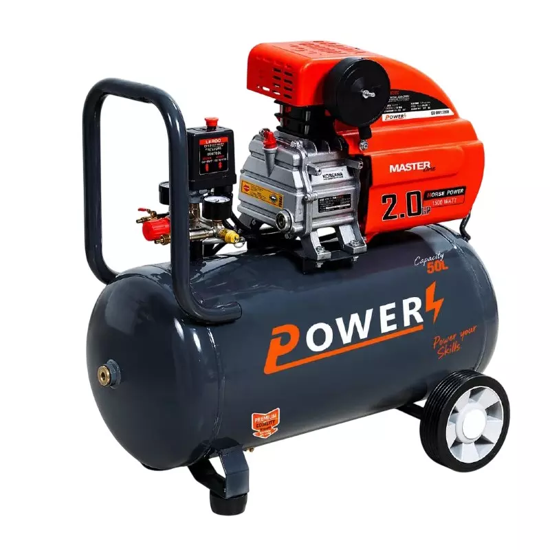 Power Air Compressor 2 HP Power 50 L Tank Capacity 138 L/min Air Flow 220 V, PC-50