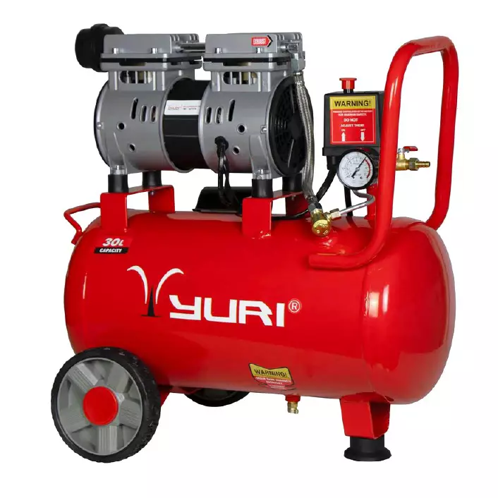 Yuri 30 L Oil Free Air Compressor with 1 HP Power Rating and 1440 RPM Speed, Red Color, YR-OF1175