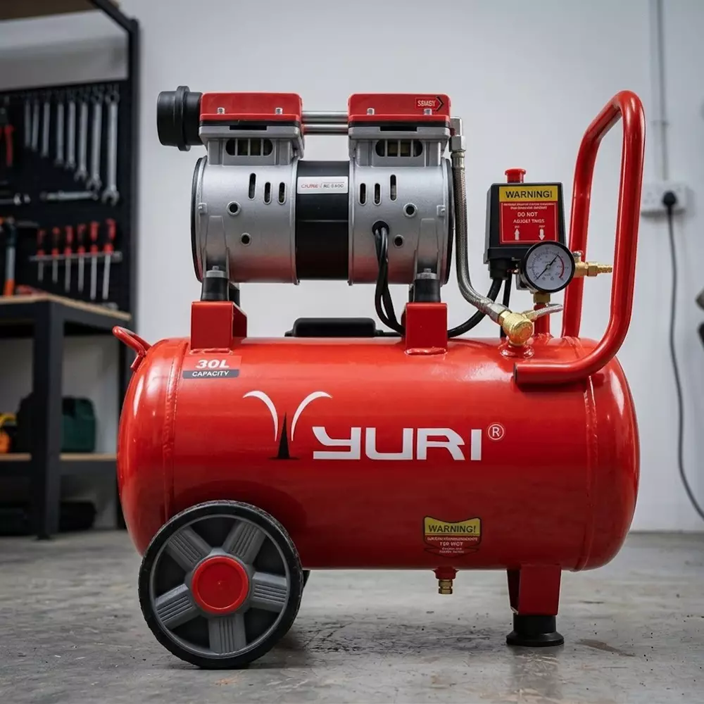 yuri-50-l-oil-free-air-compressor-with-1-hp-power-rating-and-1440-rpm-speed-red-color-yr-of1176