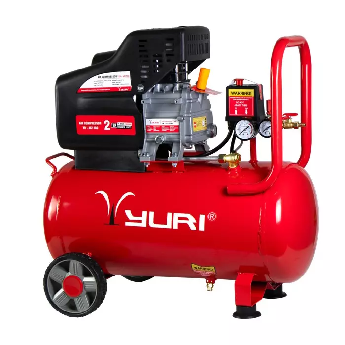 Yuri 50 L Lubricated Air Compressor with 2 HP Power Rating and 2850 RPM Speed, Red Color, YR-AC1180