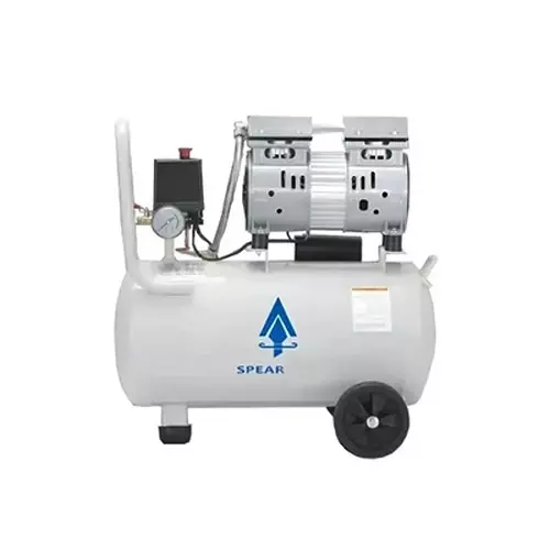 Spear Oil Free Air Compressor With Motor 2 HP Power Single Phase AC 8 bar 220 V 50 L Tank Capacity for Industrial Use
