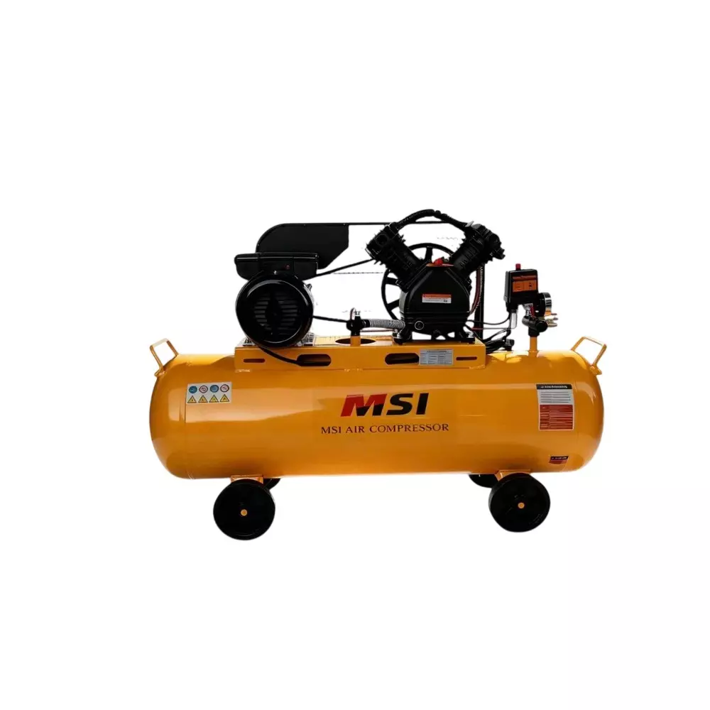 MSI 3 HP Lubricated Air Compressor 100 L Tank Capacity and 2850 RPM Speed, MSOC26100