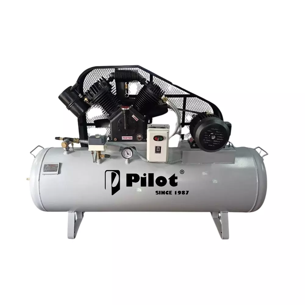 Pilot 7.5 HP Oil Free Air Compressor LG Type Belt Driven with 600-750 LPM Air Delivery and 220 L Tank Capacity, PL-220-075M