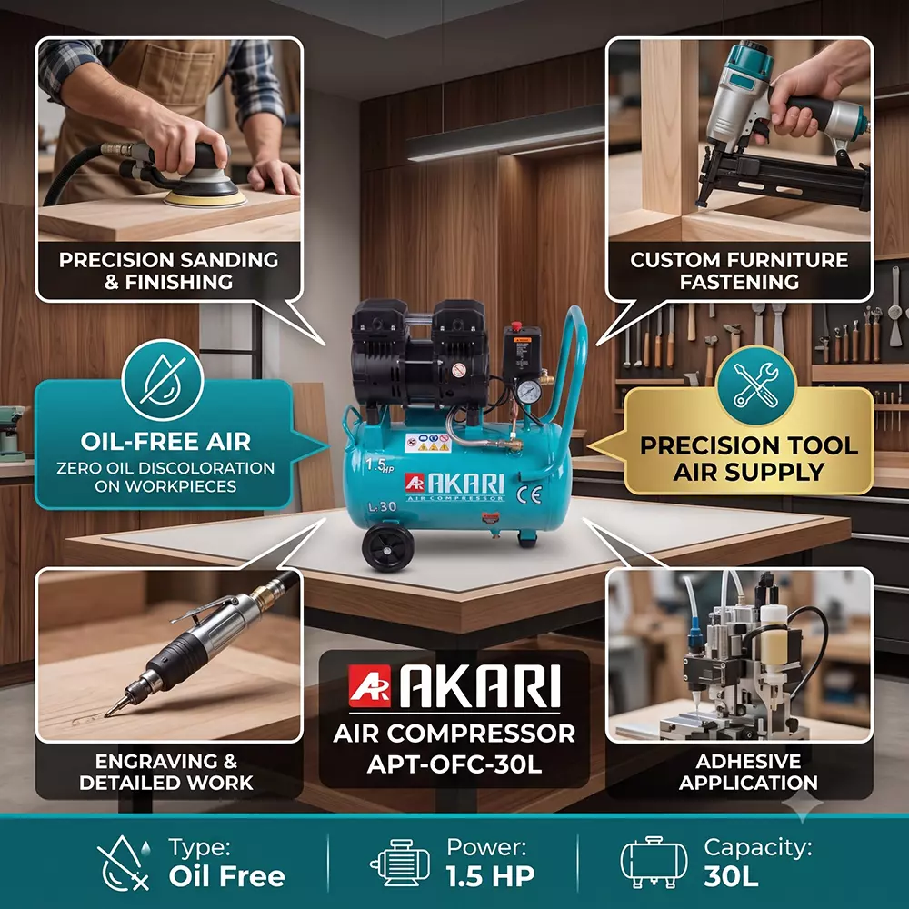 akari-15-hp-30-l-oil-free-air-compressor-apt-ofc-30l