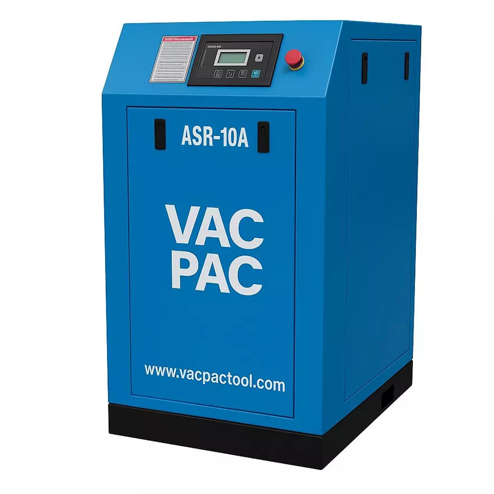VAC PAC 10 HP Rotary Screw Air Compressor 190 L 7 Bar For Silent Industrial, ASR-10A