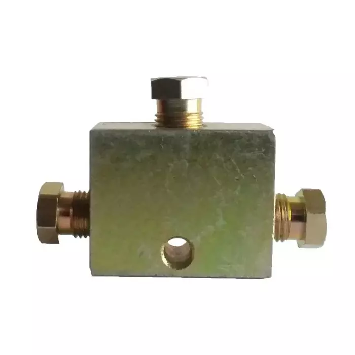 GENERIC Lubrication Tee Golden Steel & Brass for Industrial Use