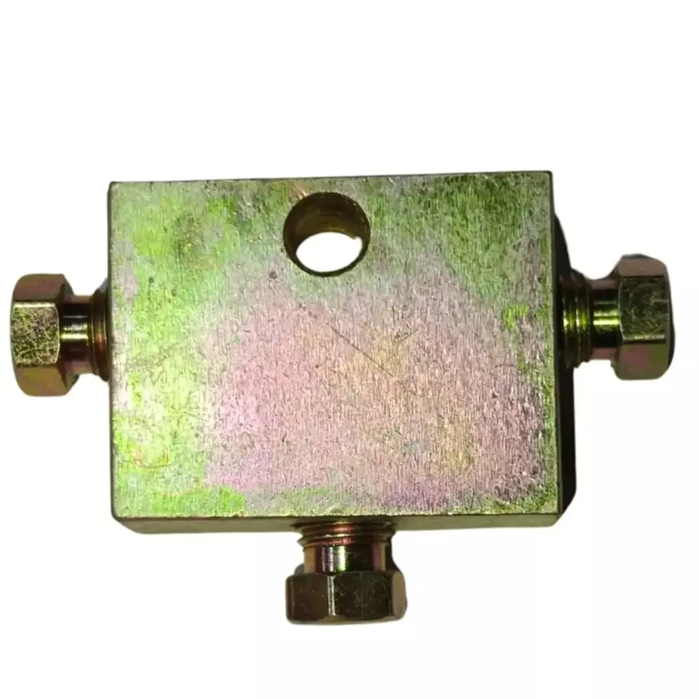 GENERIC Lubrication Tee Golden Steel & Brass for Industrial Use