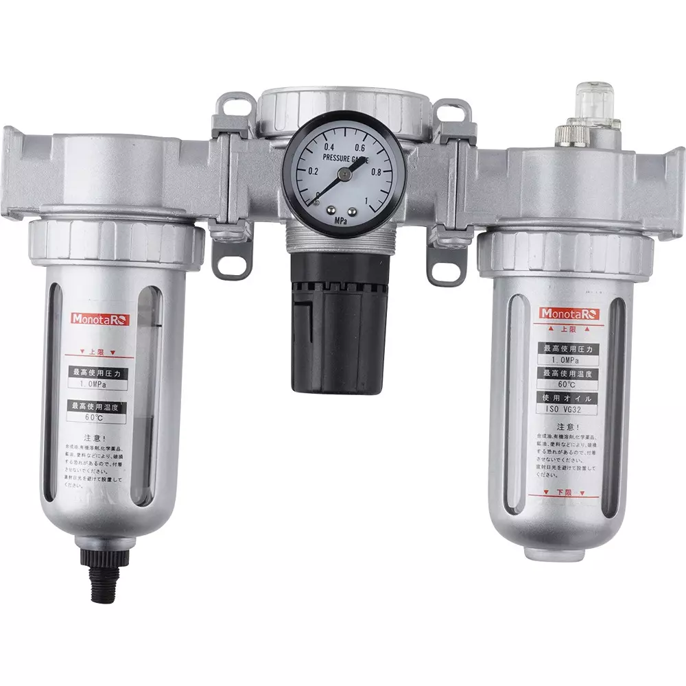 MonotaRO Filter + Regulator + Lubricator Unit Aluminum alloy 1 Mpa PT Type Thread, FRL-3-04A