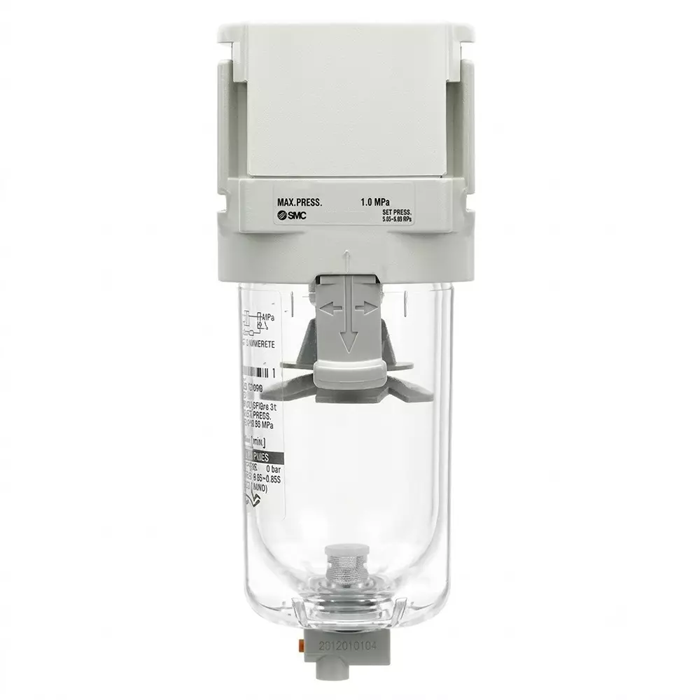 SMC Water Separator Modular Type AFG-D Series Left to Right Flow Direction and Polycarbonate Bowl, AFG20-F02-D