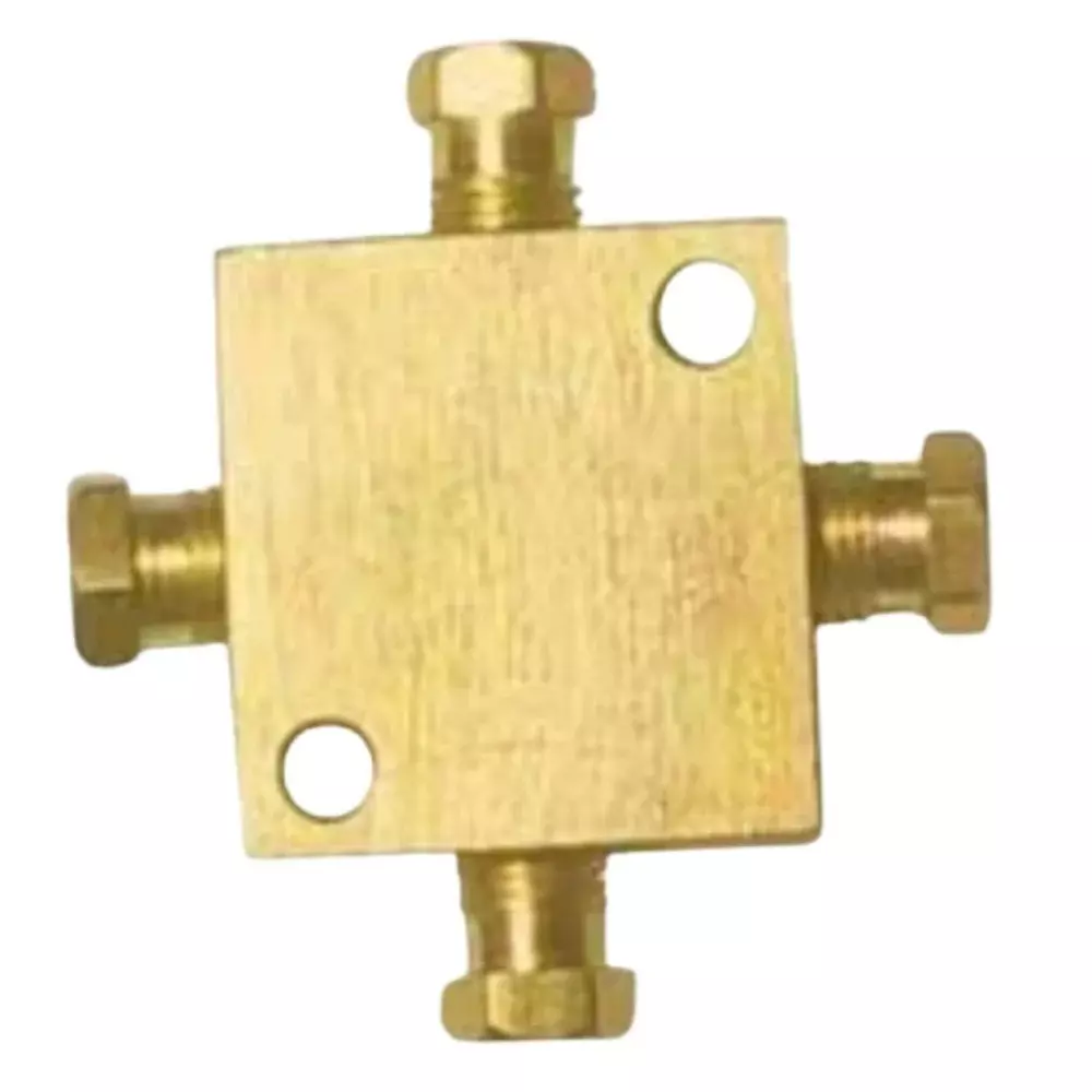 GENERIC Lubrication Four Way Golden Steel & Brass for Industrial Use